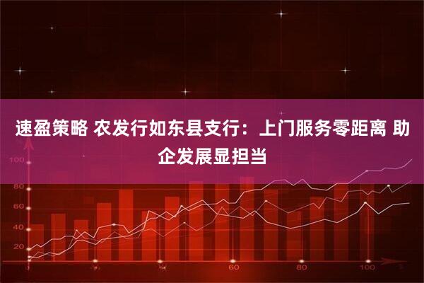 速盈策略 农发行如东县支行：上门服务零距离 助企发展显担当